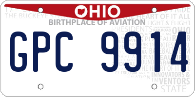 OH license plate GPC9914