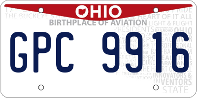 OH license plate GPC9916