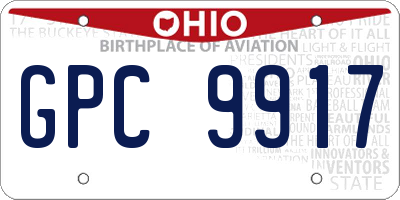 OH license plate GPC9917