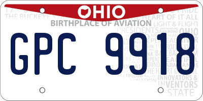 OH license plate GPC9918