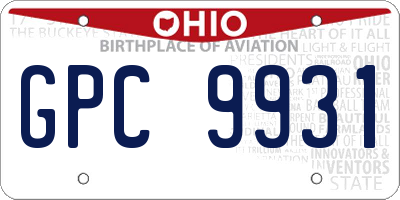 OH license plate GPC9931