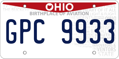 OH license plate GPC9933