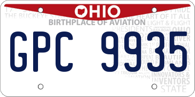 OH license plate GPC9935
