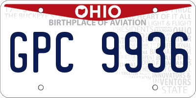 OH license plate GPC9936