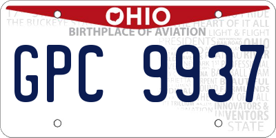 OH license plate GPC9937