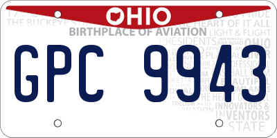 OH license plate GPC9943
