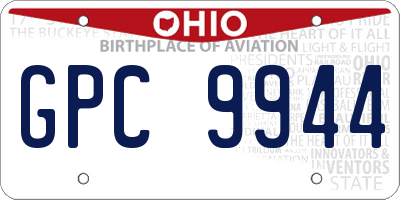 OH license plate GPC9944