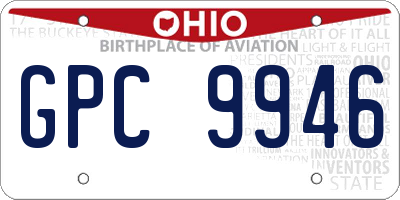 OH license plate GPC9946