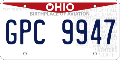 OH license plate GPC9947