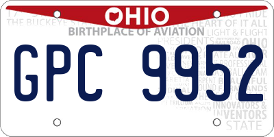 OH license plate GPC9952