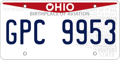 OH license plate GPC9953