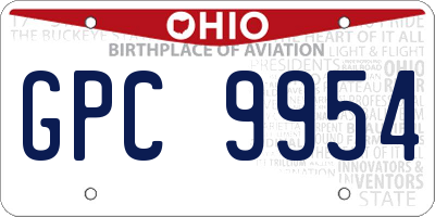OH license plate GPC9954