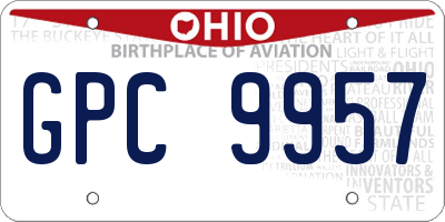 OH license plate GPC9957