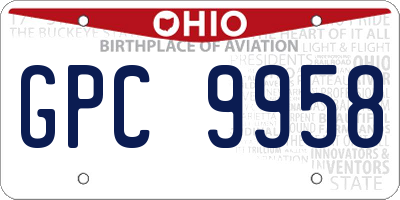 OH license plate GPC9958