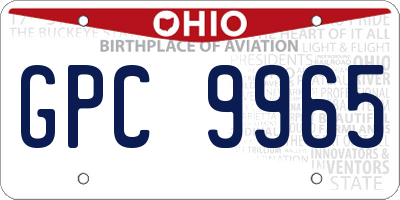 OH license plate GPC9965