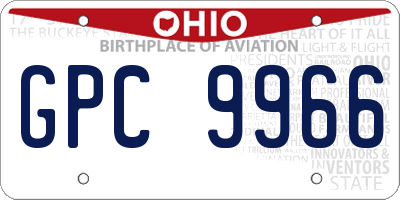 OH license plate GPC9966