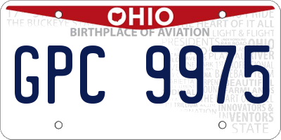 OH license plate GPC9975