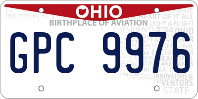 OH license plate GPC9976
