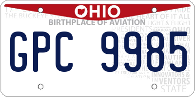 OH license plate GPC9985