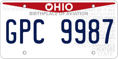 OH license plate GPC9987