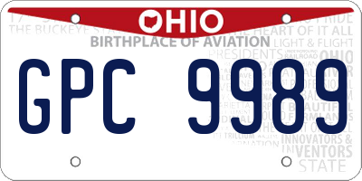 OH license plate GPC9989