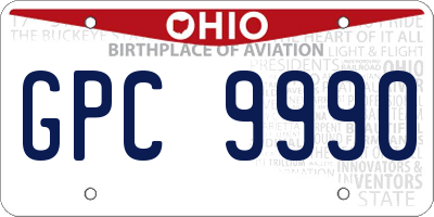 OH license plate GPC9990