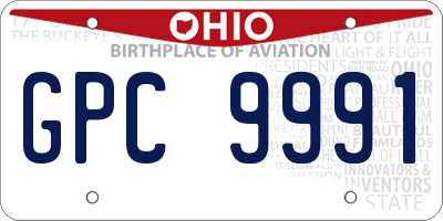 OH license plate GPC9991