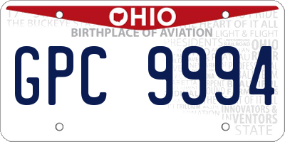 OH license plate GPC9994