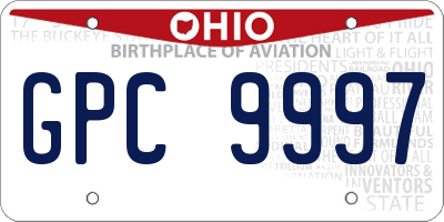 OH license plate GPC9997