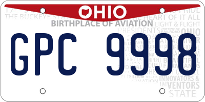 OH license plate GPC9998