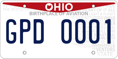 OH license plate GPD0001
