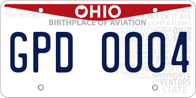 OH license plate GPD0004