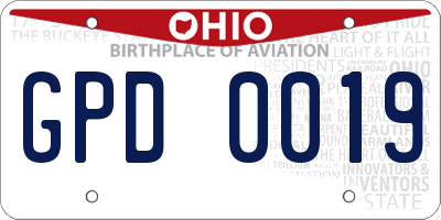 OH license plate GPD0019