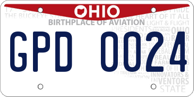 OH license plate GPD0024