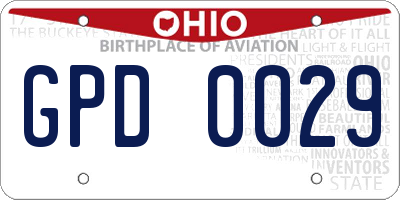 OH license plate GPD0029