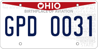 OH license plate GPD0031