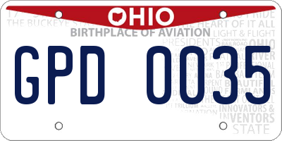 OH license plate GPD0035