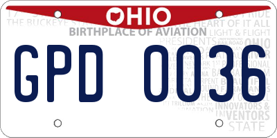 OH license plate GPD0036