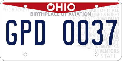 OH license plate GPD0037