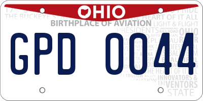 OH license plate GPD0044