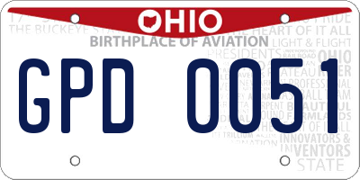 OH license plate GPD0051