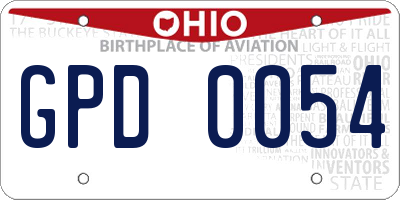 OH license plate GPD0054