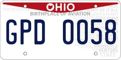 OH license plate GPD0058