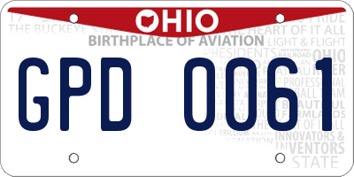 OH license plate GPD0061