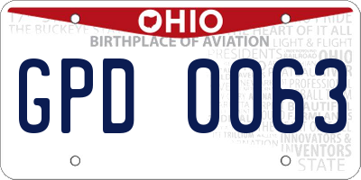 OH license plate GPD0063