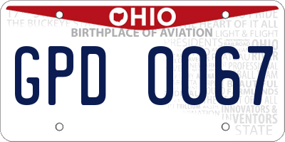 OH license plate GPD0067