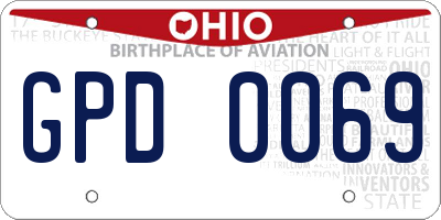 OH license plate GPD0069