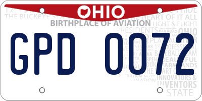 OH license plate GPD0072