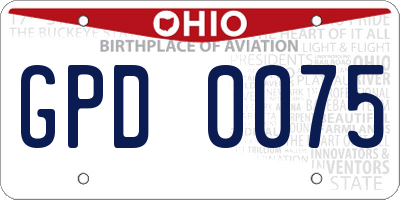 OH license plate GPD0075