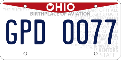 OH license plate GPD0077